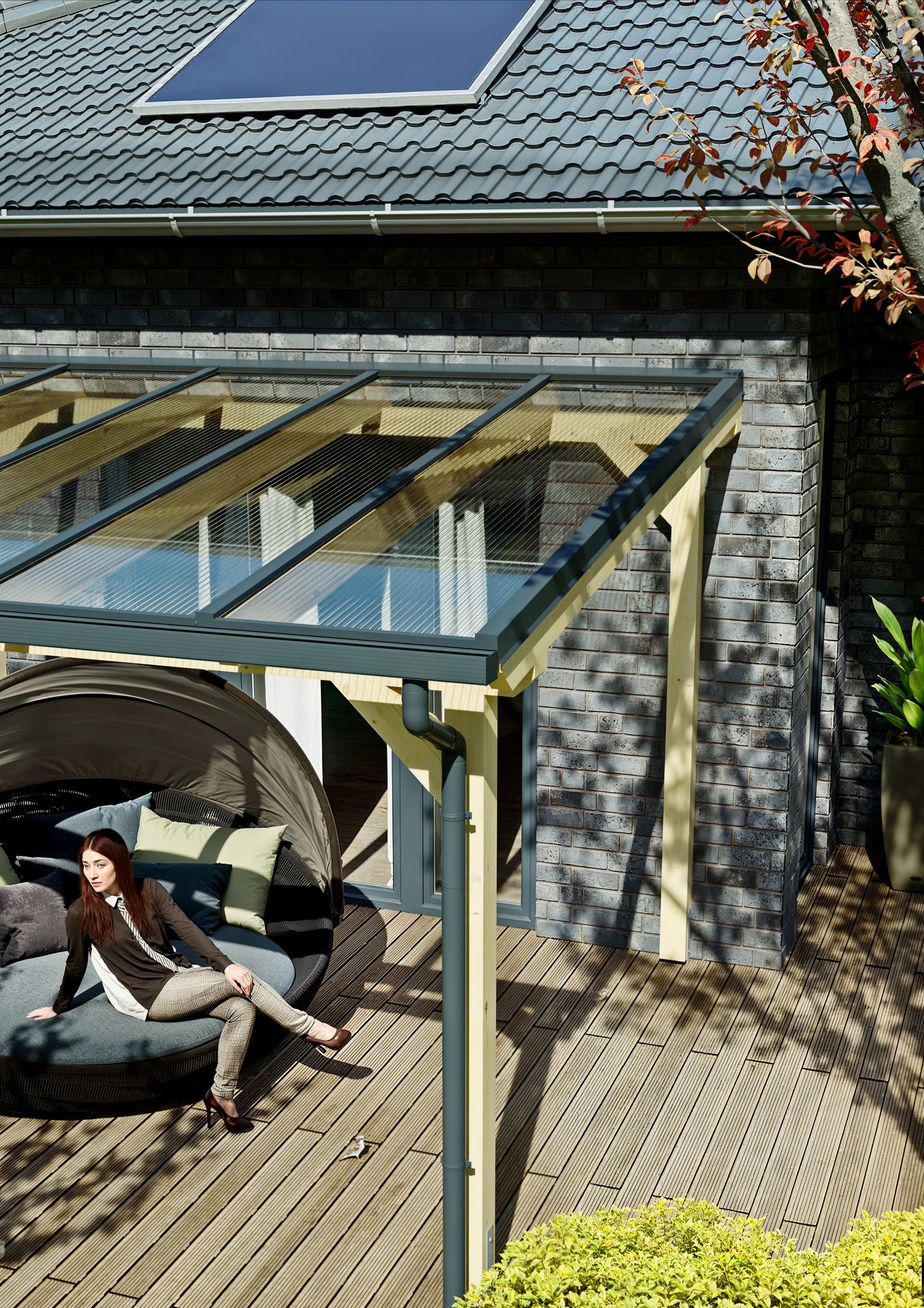 Doppelstegplatte Acrylglas glasklar Anwendungsbeispiel Überdachung