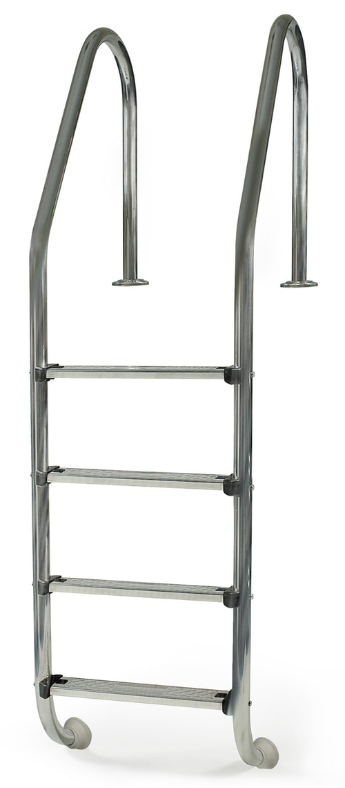 Standard Edelstahl Leiter für eingelassene Stahlwandpools 4 Stufig Belastbar bis 150KG