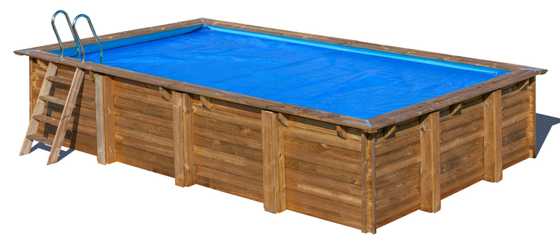 GRE Pool Komplettset aus Echtholz Braga Rechteck 815 x 421 x 146 cm