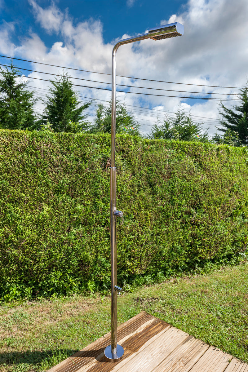 Gartendusche Edelstahl mit Fußdusche