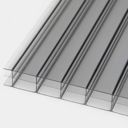 Dachhaut Alu/Alu mit Polycarbonat Stegplatten 16mm 3-fach Struktur anthrazit