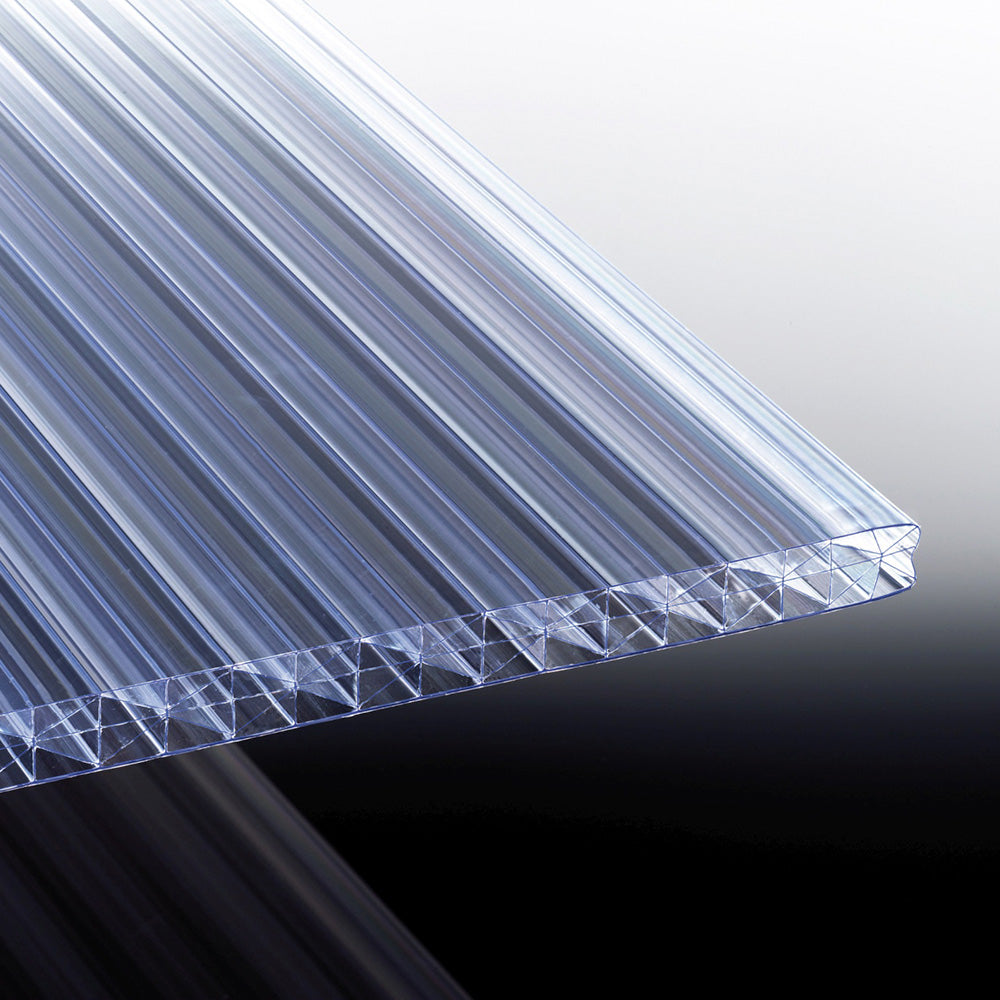 Doppelstegplatte 25 mm Polycarbonat 5-fach X-Struktur glasklar Wärmedämmung