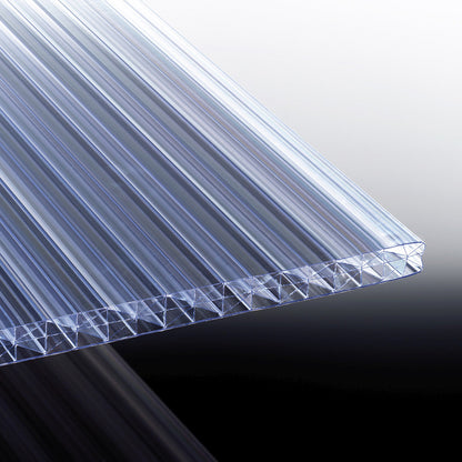 Doppelstegplatte 25 mm Polycarbonat 5-fach X-Struktur glasklar Wärmedämmung
