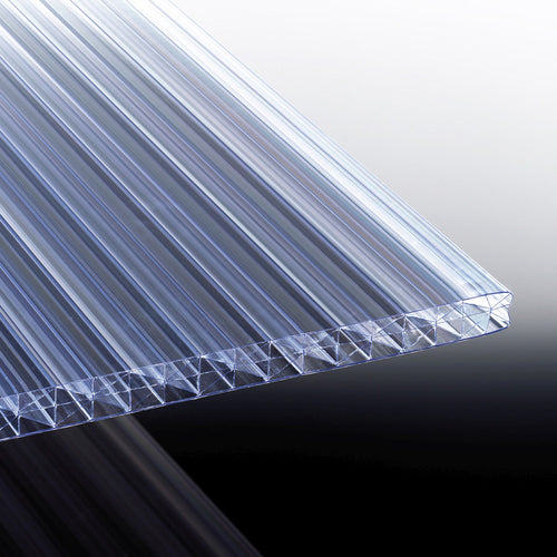 Doppelstegplatte 25 mm Polycarbonat 5-fach X-Struktur glasklar Wärmedämmung