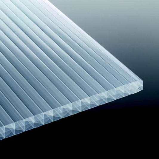 Doppelstegplatte 25 mm Polycarbonat 5-fach X-Struktur weiß-opal HEATBLOC