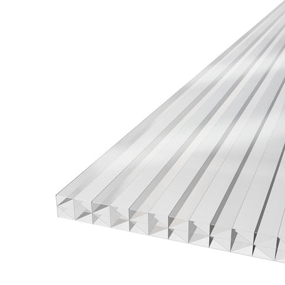Doppelstegplatte 25 mm Polycarbonat 5-fach X-Struktur glasklar Wärmedämmung