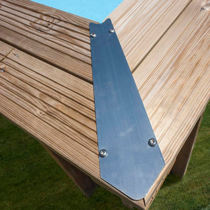 GRE Pool Komplettset aus Echtholz Braga Rechteck 815 x 421 x 146 cm
