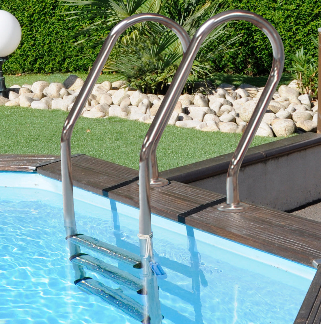 GRE Pool Komplettset aus Echtholz Mango Rechteck 618 x 320 x 130 cm