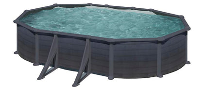 GRE Ovalformbeckenset Graphiteoptik Granada 610 x 375 x 132 cm