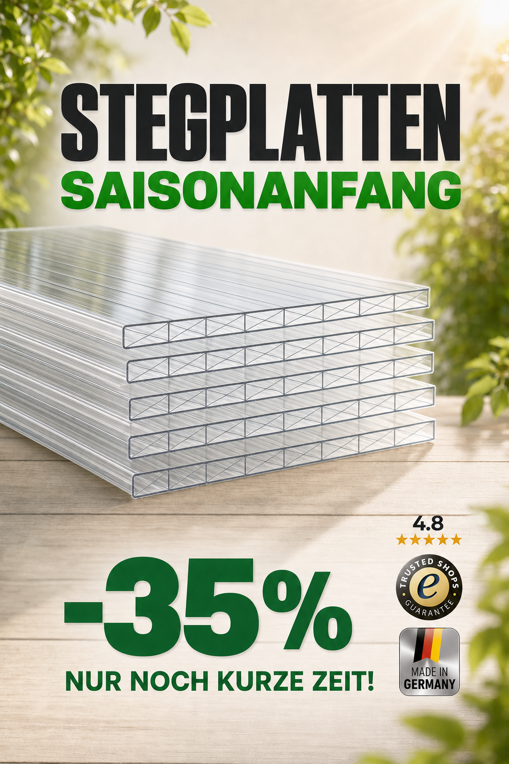 Stegplatten Saisonanfang Mobile (X-Struktur klar)