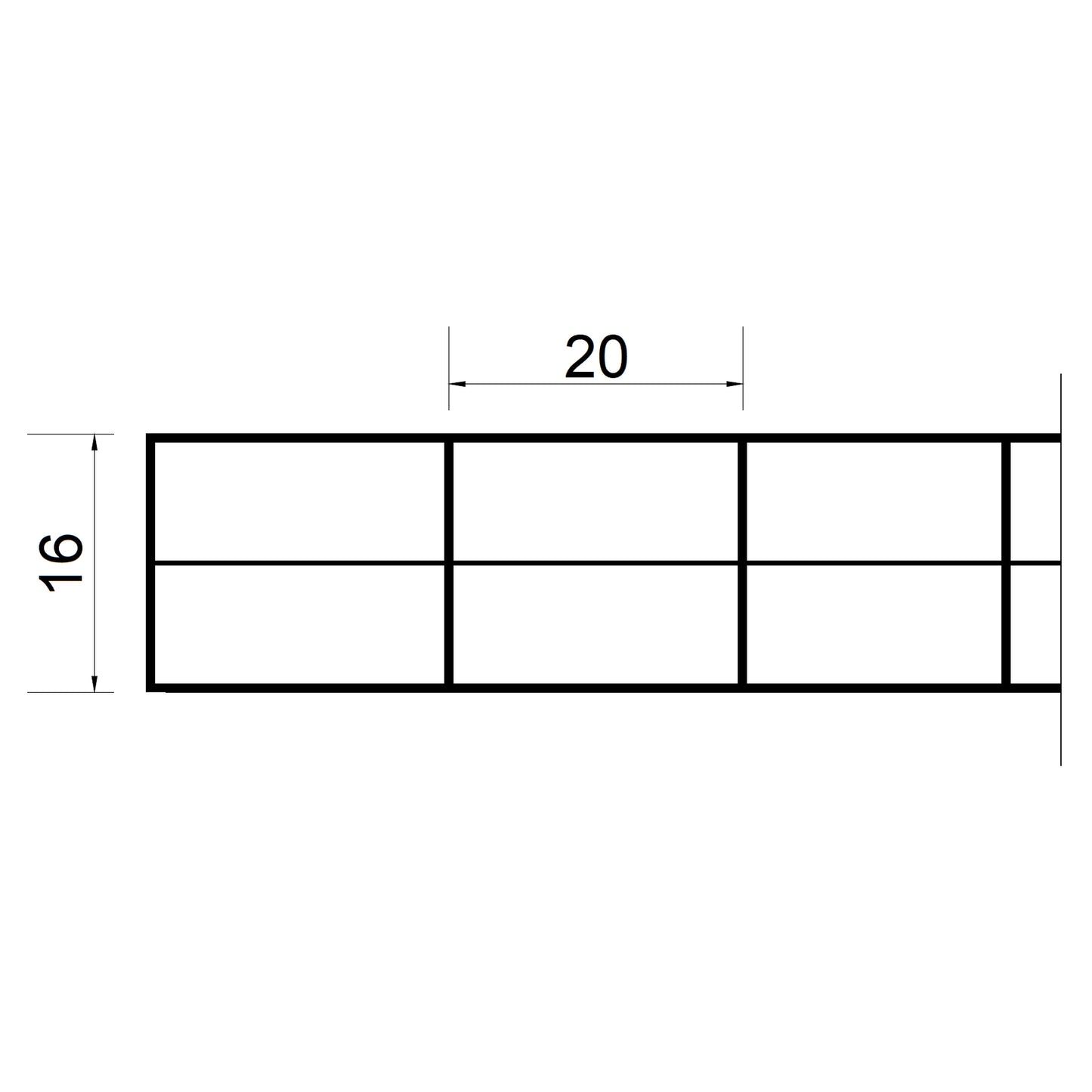Doppelstegplatte 16 mm Polycarbonat 3-fach glasklar