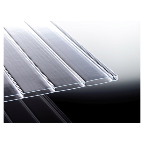 Doppelstegplatte 16mm Acrylglas glasklar HIGHLUX Detailansicht Stegstruktur